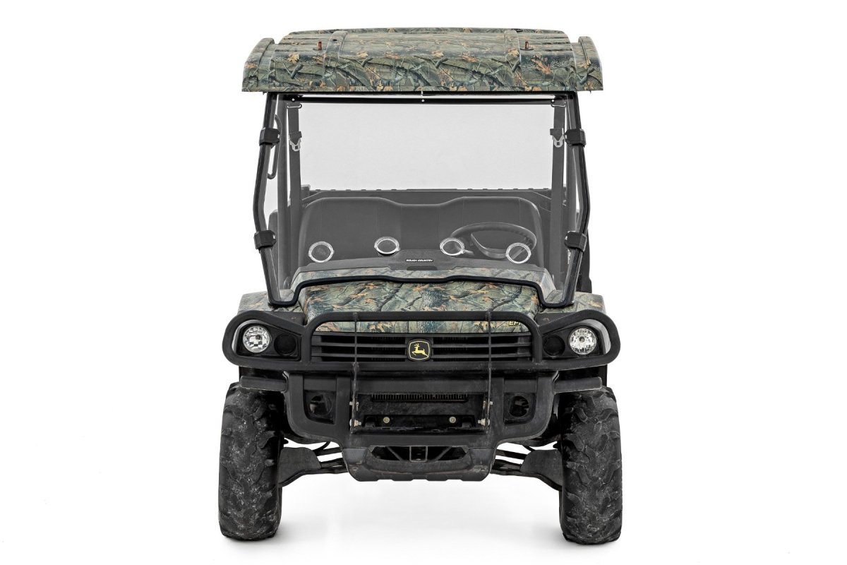 John Deere Gator XUV 855D 4x4 Diesel S4 Vented Full Windshield - Rough Country - Scratch Resistant - '13-'17